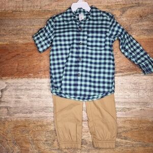 New Carter's Plaid Pants Set. Size 2T